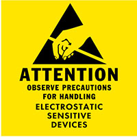 2 x 2 Inch (in) Size Anti-Static Caution Label (LB-ASC-202)