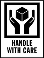 3 x 4 Inch (in) Size Black and White International Safe Handling Label (LB-IPM-302)