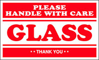 3 x 5 Inch (in) Size Glass Shipping Label (LB-SCL-566)