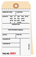 2 Part Plain Carbonless Inventory Tags