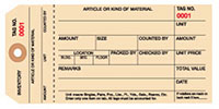 1 Part Plain Inventory Tags with Stub