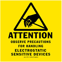 2 x 2 Inch (in) Size Anti-Static Caution Label (ZZ-ASC-205)