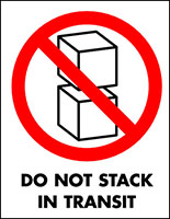 3 x 4 Inch (in) Size Red, White, and Black International Safe Handling Label (ZZ-DL4081)