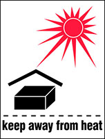 3 x 4 Inch (in) Size Red, White, and Black International Safe Handling Label (ZZ-DL4192)