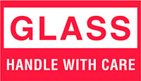 3 x 5 Inch (in) Size Fragile Glass Shipping Label (ZZ-DT-DL1060)