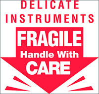 3 x 3 Inch (in) Size Delicate Instrument Label