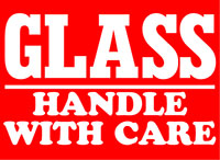 3 x 4 Inch (in) Size Fragile Glass Shipping Label (ZZ-DT-DL1228)