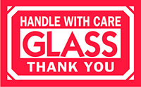 2 x 3 Inch (in) Size Fragile Glass Shipping Label (ZZ-DT-DL1240)