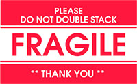 2 x 3 Inch (in) Size Fragile Shipping Label (ZZ-DT-DL1522)
