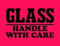 3 x 4 Inch (in) Size Fragile Glass Shipping Label (ZZ-DT-DL1765)