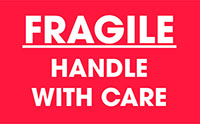 2 x 3 Inch (in) Size Fragile Shipping Label (ZZ-DT-DL1768)