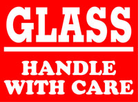 3 x 4 Inch (in) Size Fragile Glass Shipping Label (ZZ-DT-DL1783)
