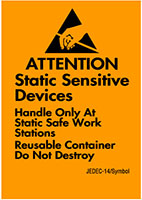 1.75 x 2.5 Inch (in) Size Anti-Static Caution Label