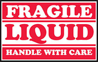 2.5 x 4 Inch (in) Size Fragile Shipping Label