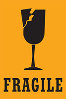 2 x 3 Inch (in) Size Fragile Shipping Label (ZZ-SCL-214)