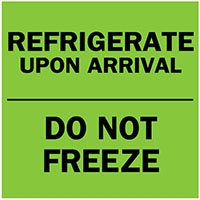 3 x 3 Inch (in) Size Fluorescent Green Color Shipping Label