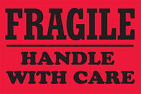 3 x 4 Inch (in) Size Fragile Shipping Label (ZZ-SCL-502B)