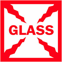 4 x 4 Inch (in) Size Glass Shipping Label