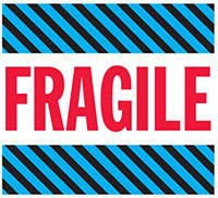 4 x 4 Inch (in) Size Fragile Shipping Label (ZZ-SCL-522)