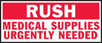 2.5 x 6 Inch (in) Size Rush Shipping Label