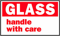 3 x 5 Inch (in) Size Glass Shipping Label (ZZ-SCL-558)