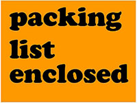 3 x 4 Inch (in) Size Fluorescent Orange Color Shipping Label