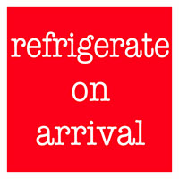 4 x 4 Inch (in) Size Red and White Shipping Label