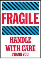4 x 6 Inch (in) Size Fragile Shipping Label (ZZ-SCL-804)