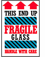 4 x 6 Inch (in) Size Glass Shipping Label (ZZ-SCL-807)
