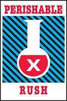 4 x 6 Inch (in) Size Red, White, and Blue Rush Shipping Label