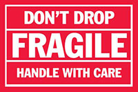 4 x 6 Inch (in) Size Fragile Shipping Label (ZZ-SCL-810)