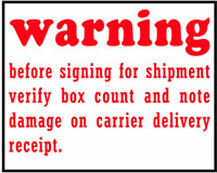 4 x 5 Inch (in) Size Red and White Shipping Label