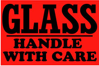 4 x 6 Inch (in) Size Glass Shipping Label (ZZ-SCL-824B)