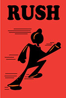 4 x 6 Inch (in) Size Fluorescent Red Color Rush Shipping Label