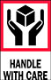 3 x 4 Inch (in) Size Red, White, and Black International Safe Handling Label (ZZ-DL4160)