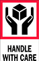 4 x 6 Inch (in) Size Red, White, and Black International Safe Handling Label (ZZ-DL4170)