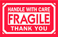 2 x 3 Inch (in) Size Fragile Shipping Label (ZZ-DT-DL1260)