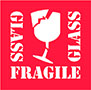 4 x 4 Inch (in) Size Fragile Glass Shipping Label
