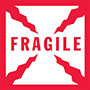 2.5 x 2.5 Inch (in) Size Fragile Shipping Label