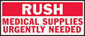 2.5 x 6 Inch (in) Size Rush Shipping Label