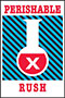 4 x 6 Inch (in) Size Red, White, and Blue Rush Shipping Label
